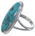 Southwest Sterling Silver Turquoise Inlay Ring Size 5-1/4 UX34198
